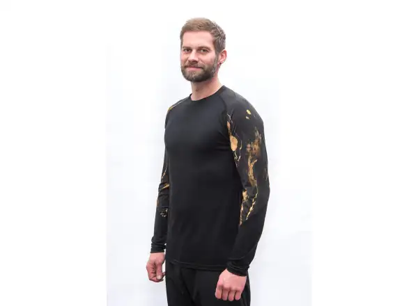 Sensor Merino Impress pánske tričko dlhý rukáv čierna/kosmos