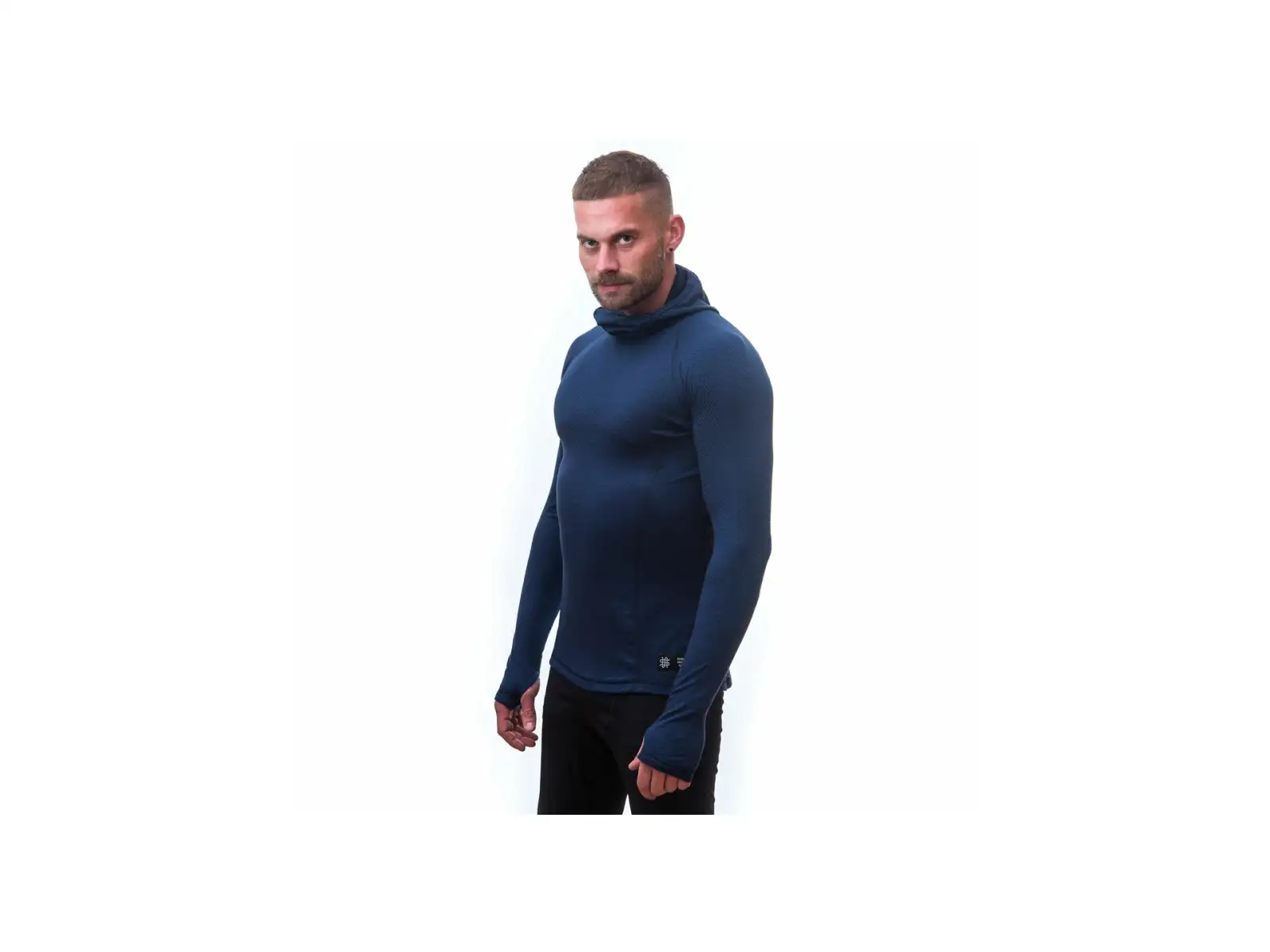Sensor Merino DF pánske tričko dlhý rukáv s kapucňou Deep Blue