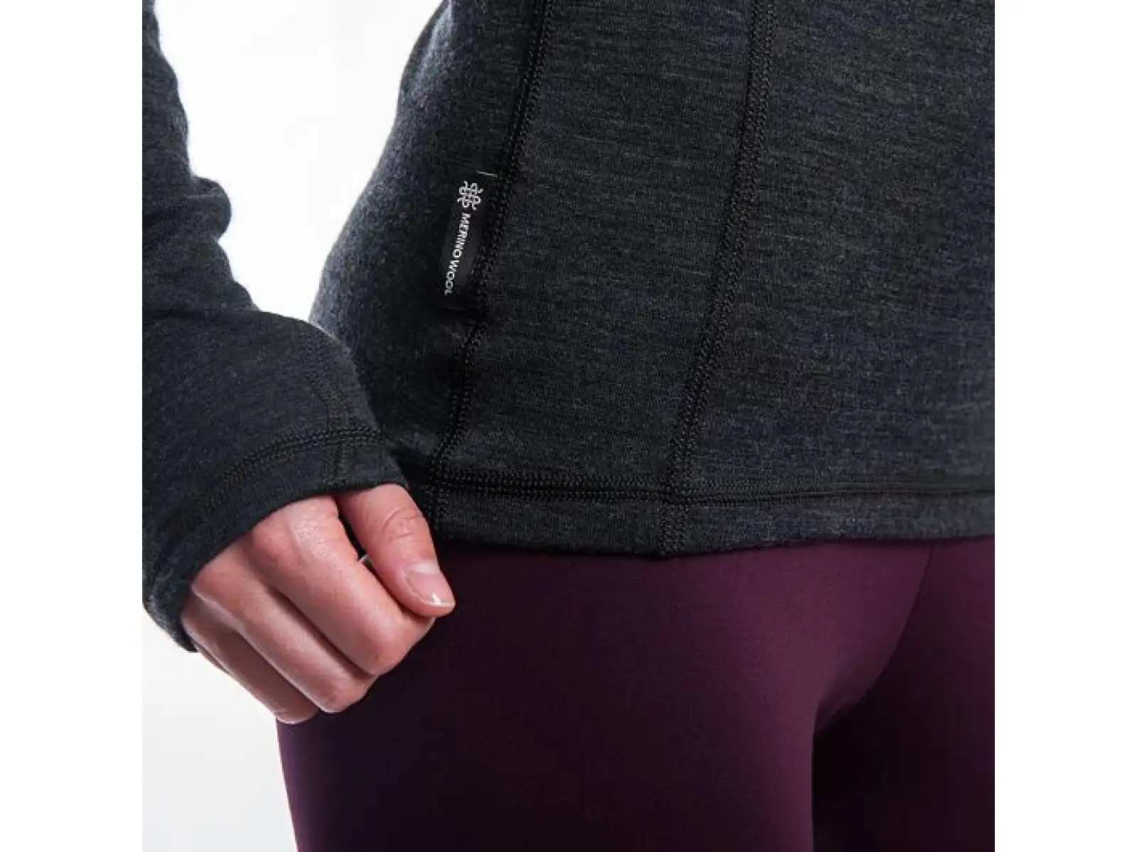 Sensor Merino Bold Roll Neck dámske tričko dlhý rukáv Anthracite Gray