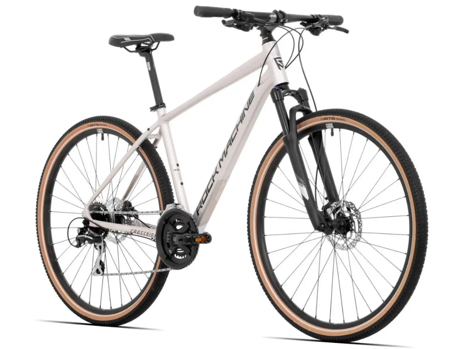 Rock Machine CrossRide 300 gloss silver/black trekingový bicykel