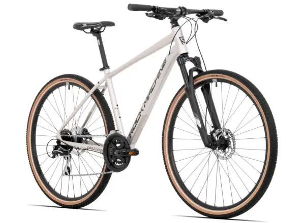 Rock Machine CrossRide 300 gloss silver/black trekingový bicykel