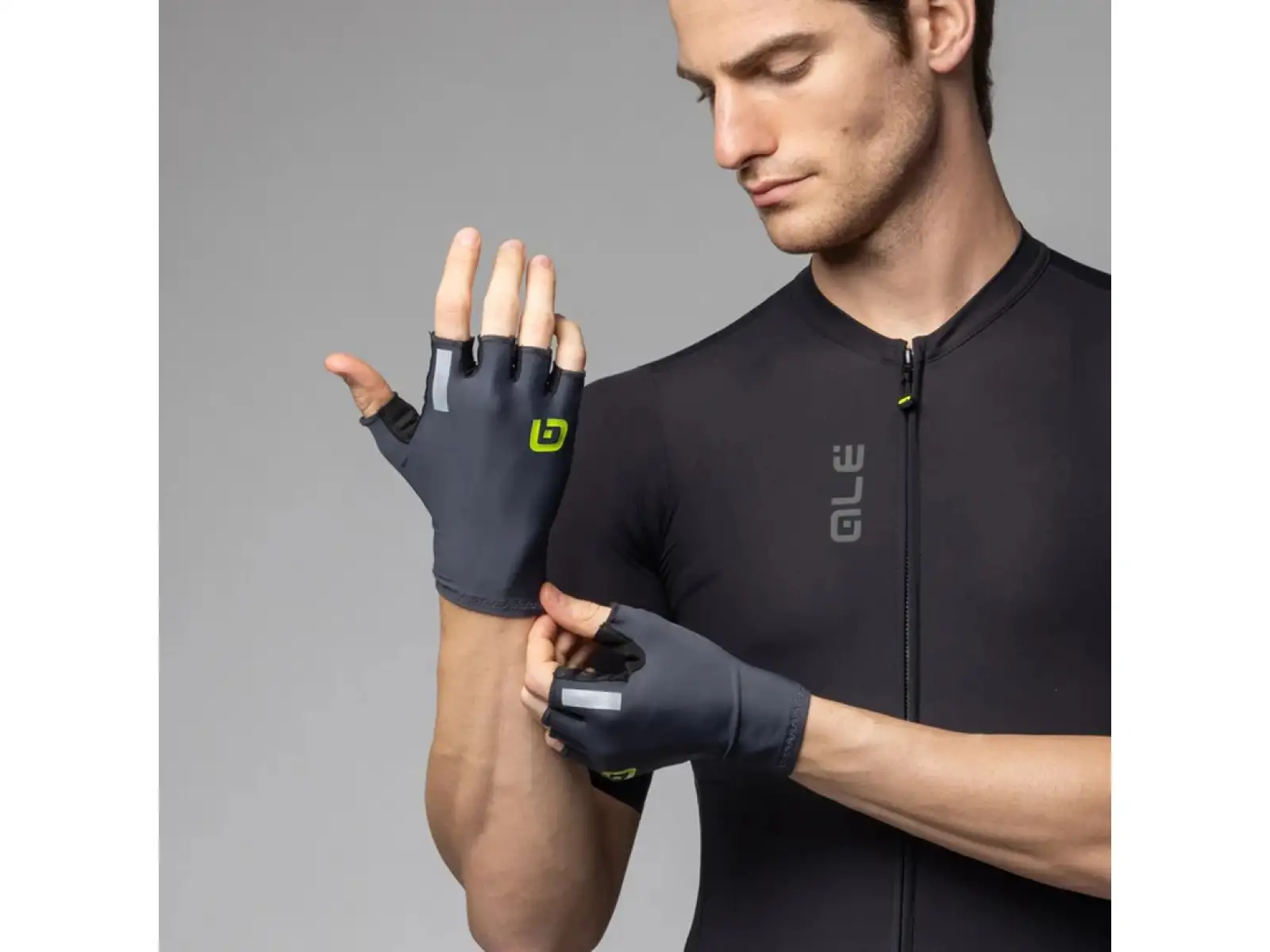 Alé Cima cyklistické rukavice krátke Grey