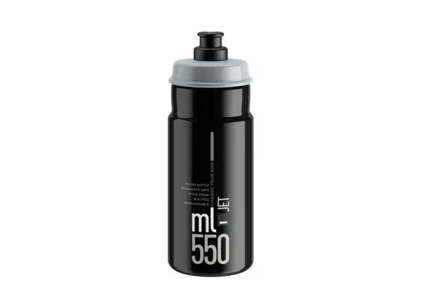 Fľaša Elite Jet 550 ml čierna/sivá s logom