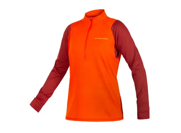 Endura Singletrack Fleece Dámsky dres s dlhým rukávom Paprika