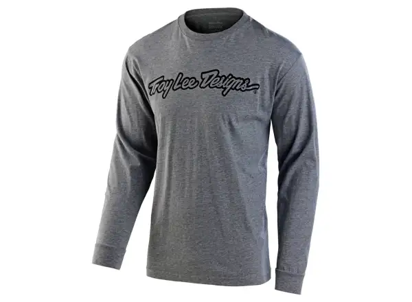 Troy Lee Designs Signature pánske tričko dlhý rukáv Heather Gray