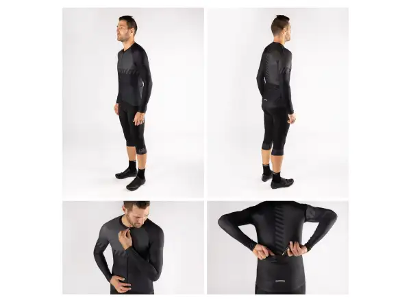 Force Fashion pánsky dres dlhý rukáv čierna/sivá