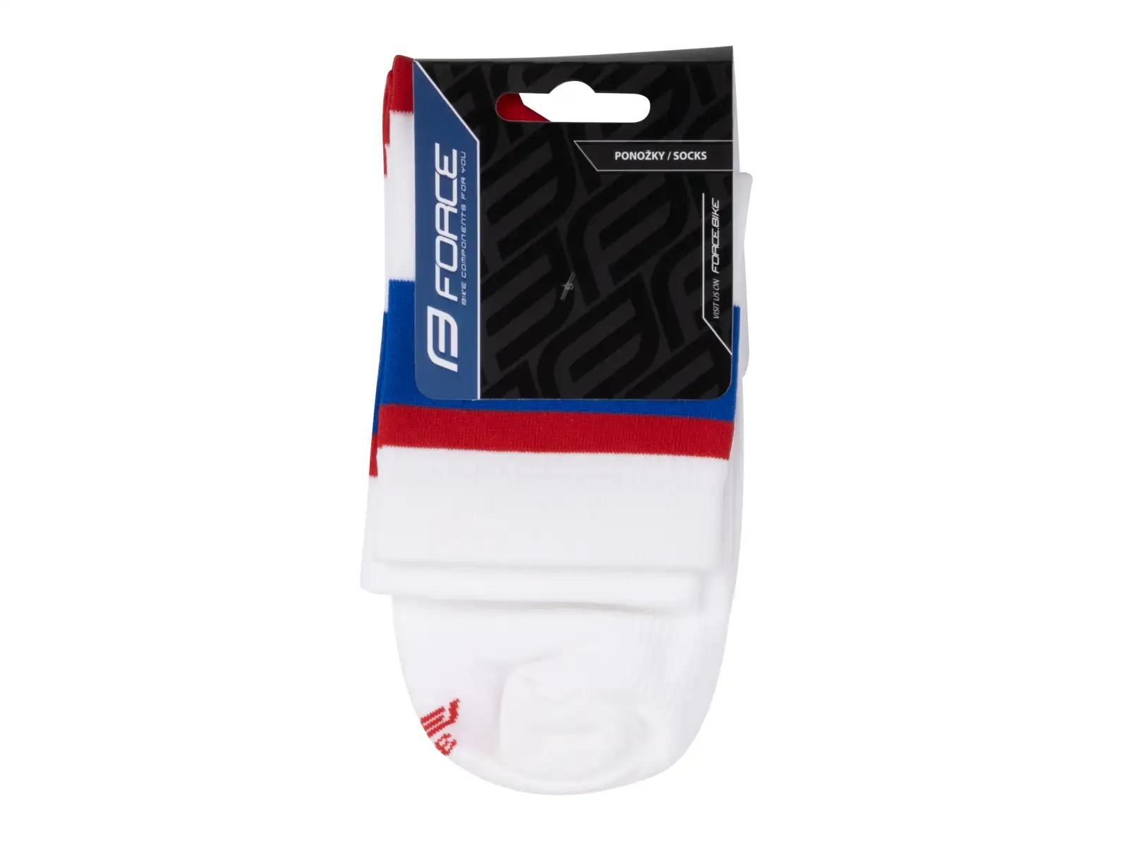 Force Stripe krátke ponožky biela/modrá