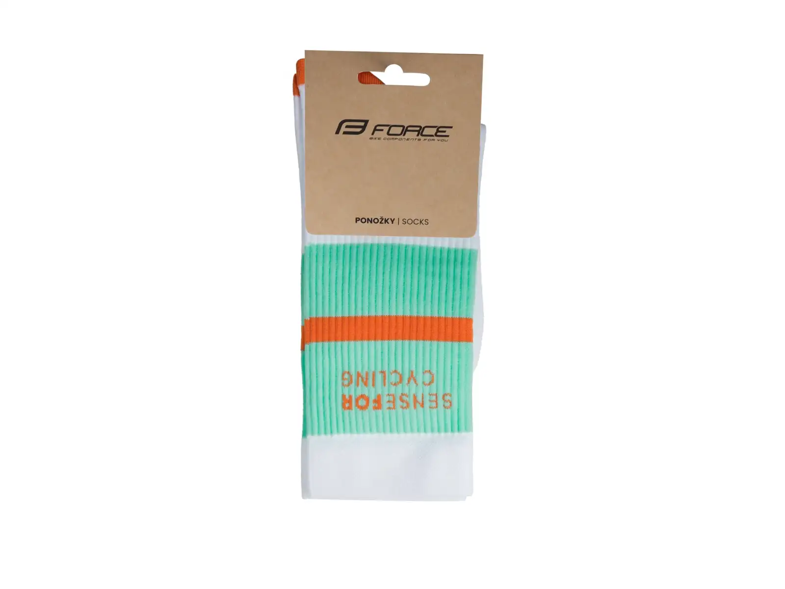 Force Stripe cyklistické ponožky biela
