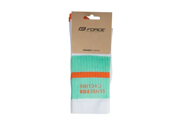 Force Stripe cyklistické ponožky biela