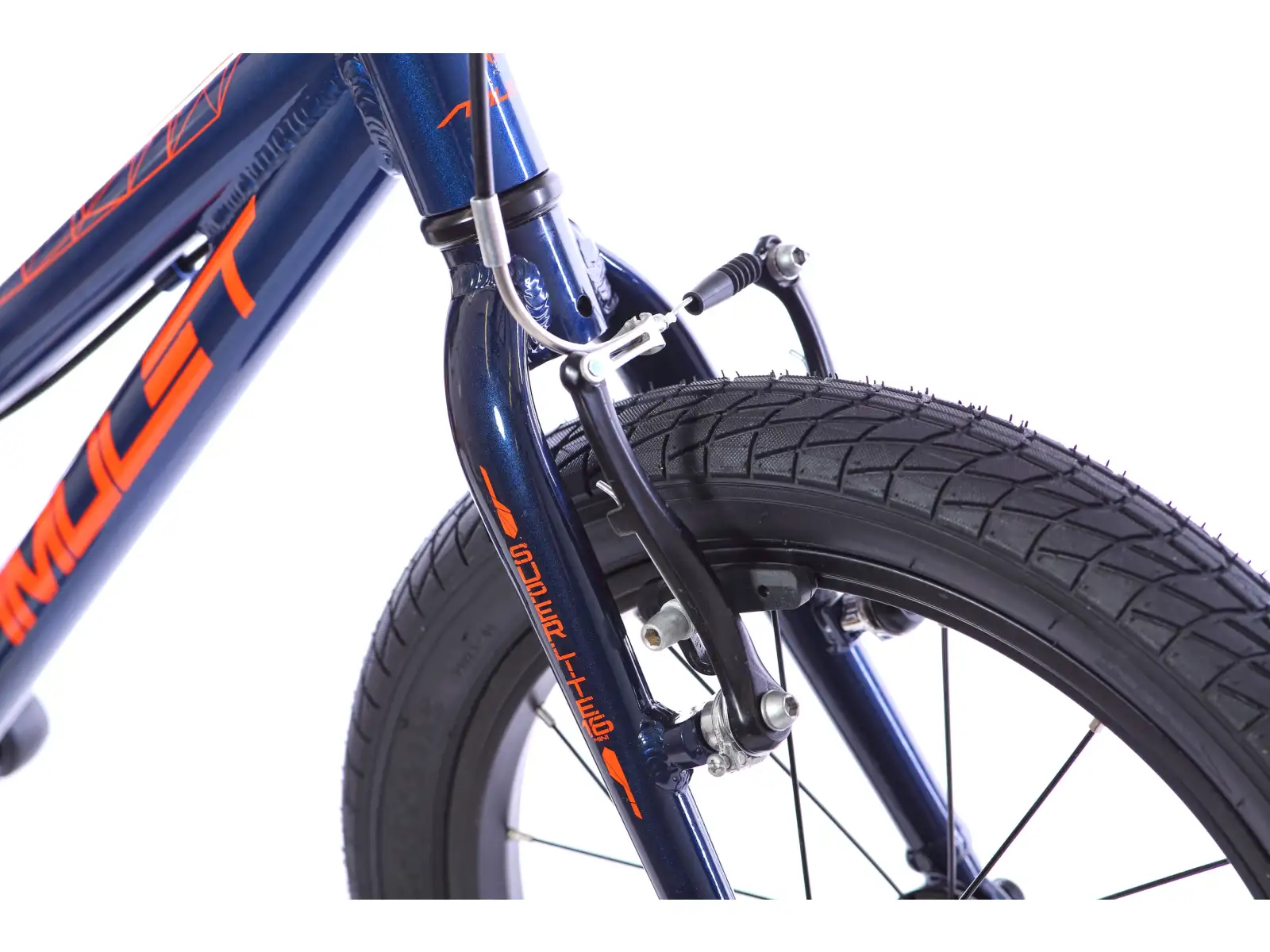 Detský bicykel Amulet 16 Mini Superlite tmavomodrá metalíza/oranžová lesklá