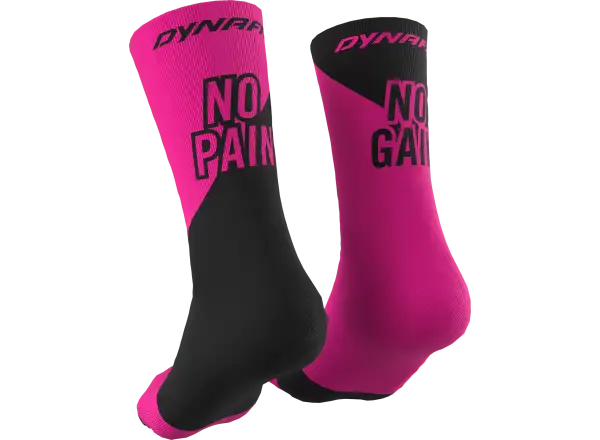 Dynafit No pain No gain športové ponožky Pink Glo/Black Out