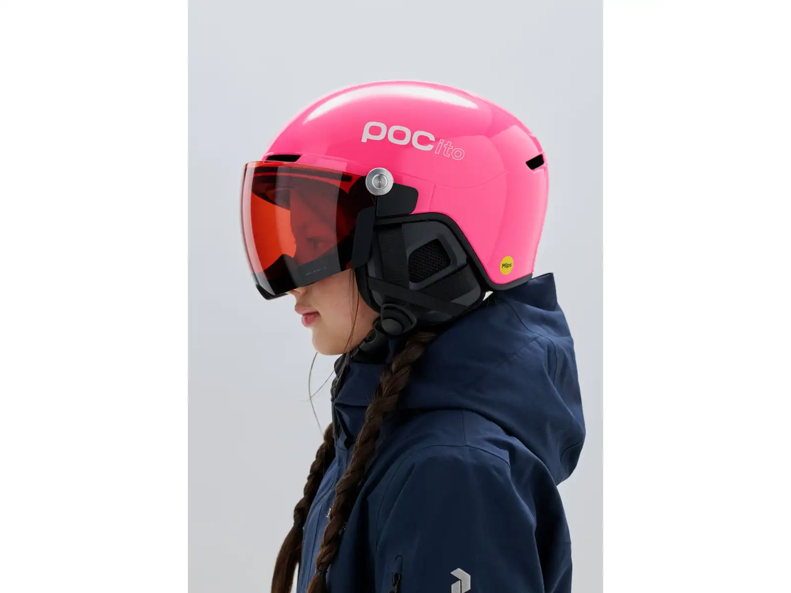 POC POCito Obex Visor detská lyžiarska prilba Fluorescent Pink