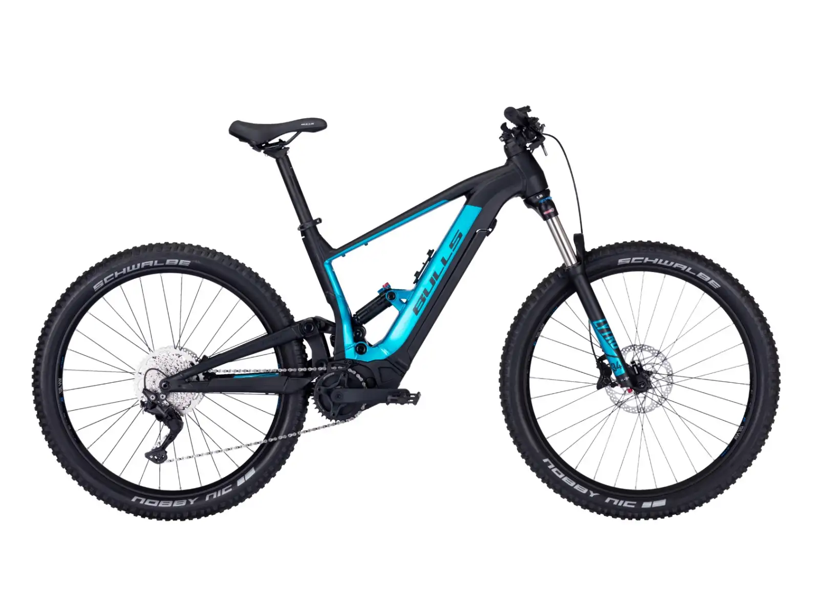 Bulls E-Stream EVO TR1 27,5+ 555 Wh celoodpružený horský bicykel Black/Long Beach Blue