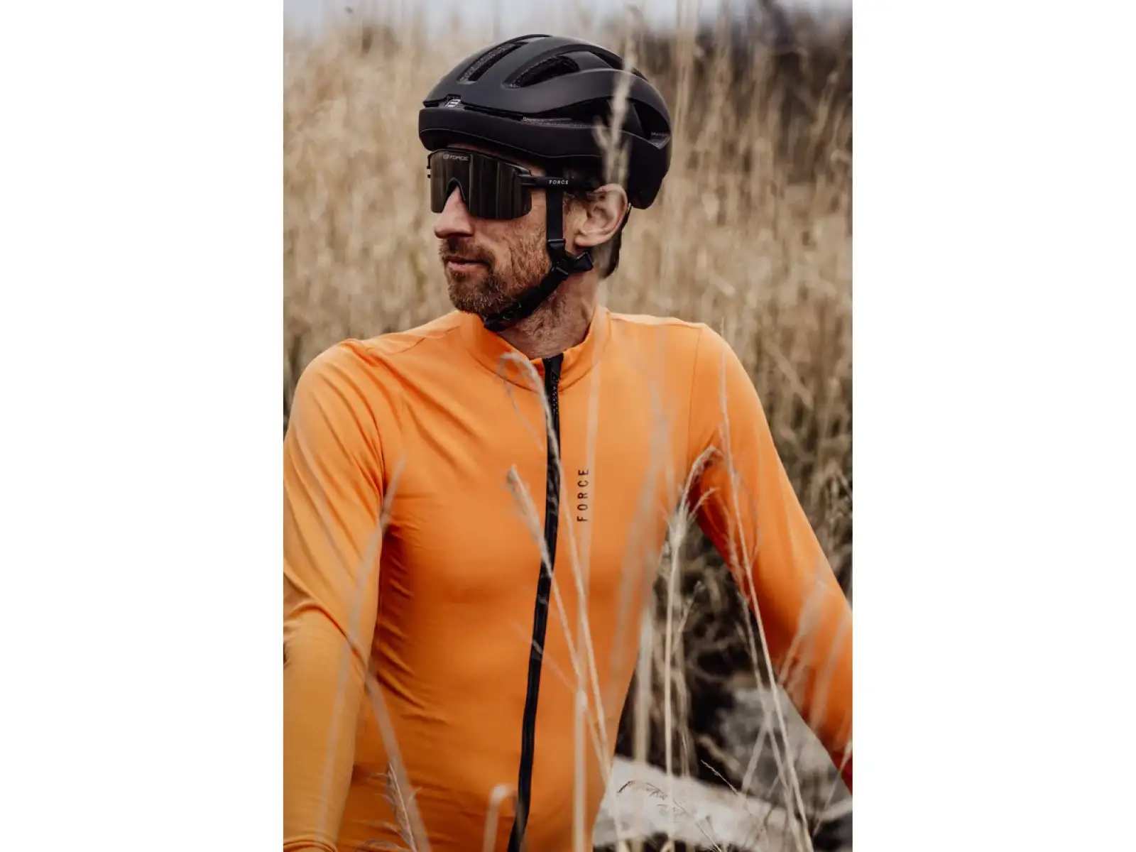 Force Endless cyklistický dres dlhý rukáv oranžová