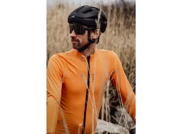Force Endless cyklistický dres dlhý rukáv oranžová