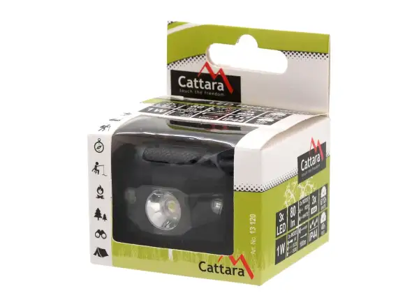 Cattara čelovka LED 80 lm čierna
