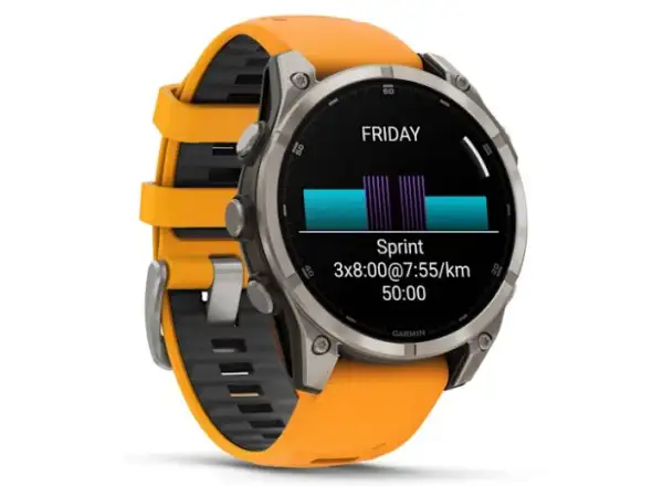 Garmin fenix 8 - 47 mm AMOLED Sapphire inteligentné hodinky Titanium Orange/Graphite