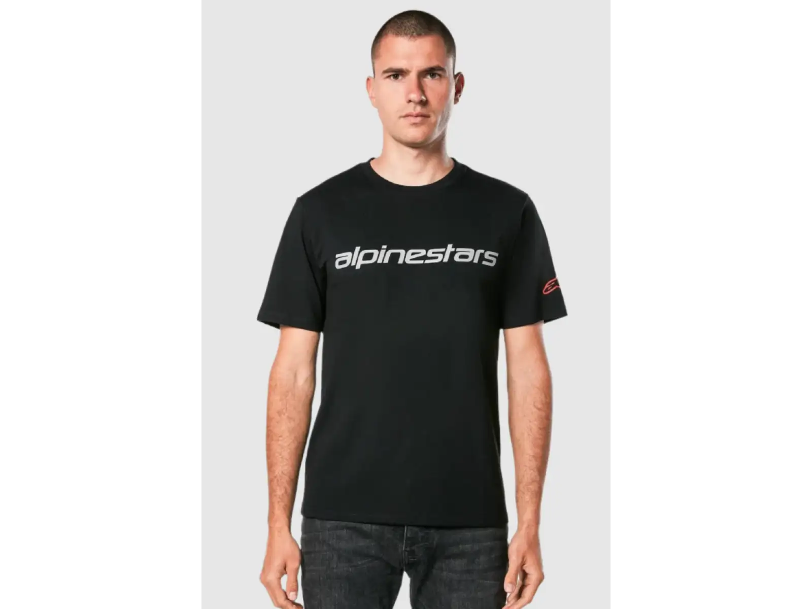 Alpinestars Linear Wordmark 2.0 pánske tričko krátky rukáv Black/Grey/Red