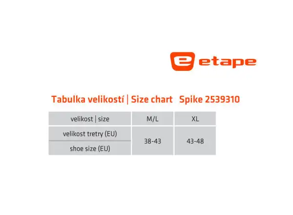 Etape Spike návleky na tretry čierna