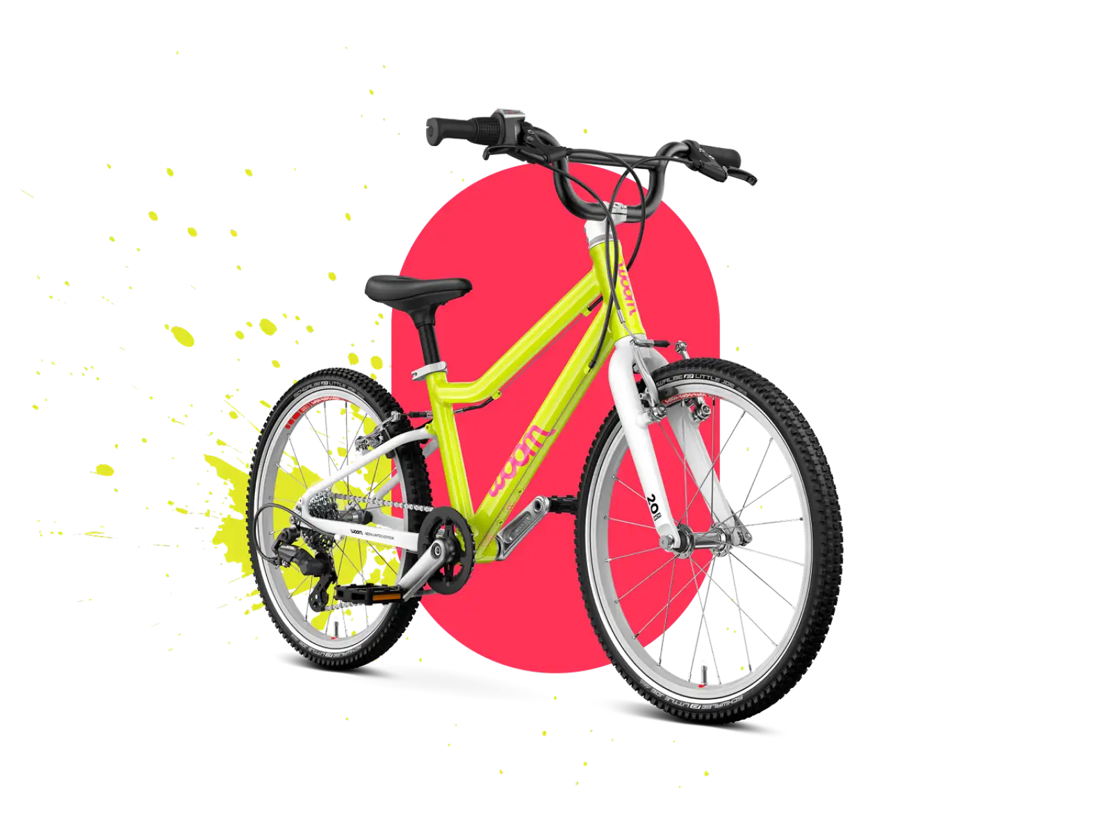 Woom GO 4 detský bicykel neon lime