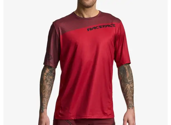 Race Face Indy Pánske tričko s krátkym rukávom Dark Red