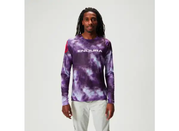 Endura Pixel Cloud pánsky dres dlhý rukáv Purple