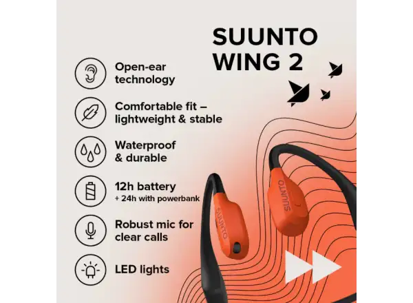 Suunto Wing 2 slúchadlá Coral Orange