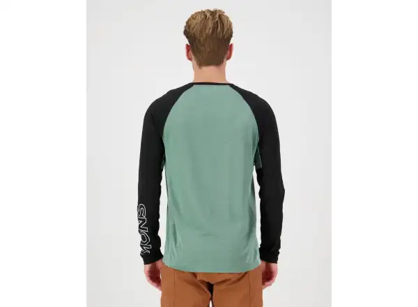 Mons Royale Tarn Merino pánske tričko dlhý rukáv Cypress / Black / Thyme