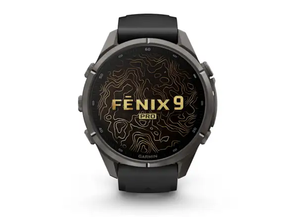 Garmin Fénix 9 Pro inReach 43 mm inteligentné hodinky Carbon Gray DLC Titanium Black/Pebble Gray