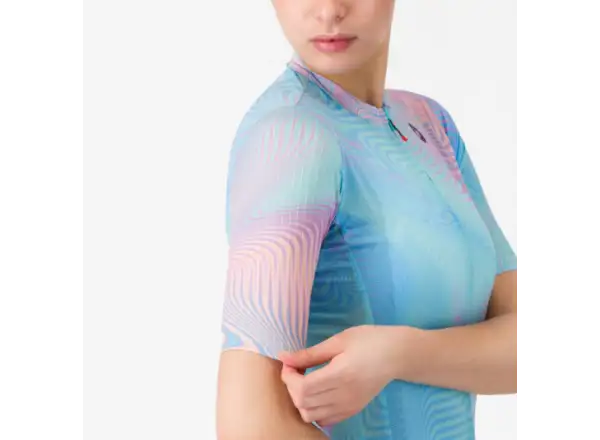 Castelli Cosmic Vortex dámsky dres krátky rukáv Multicolor Pink Green