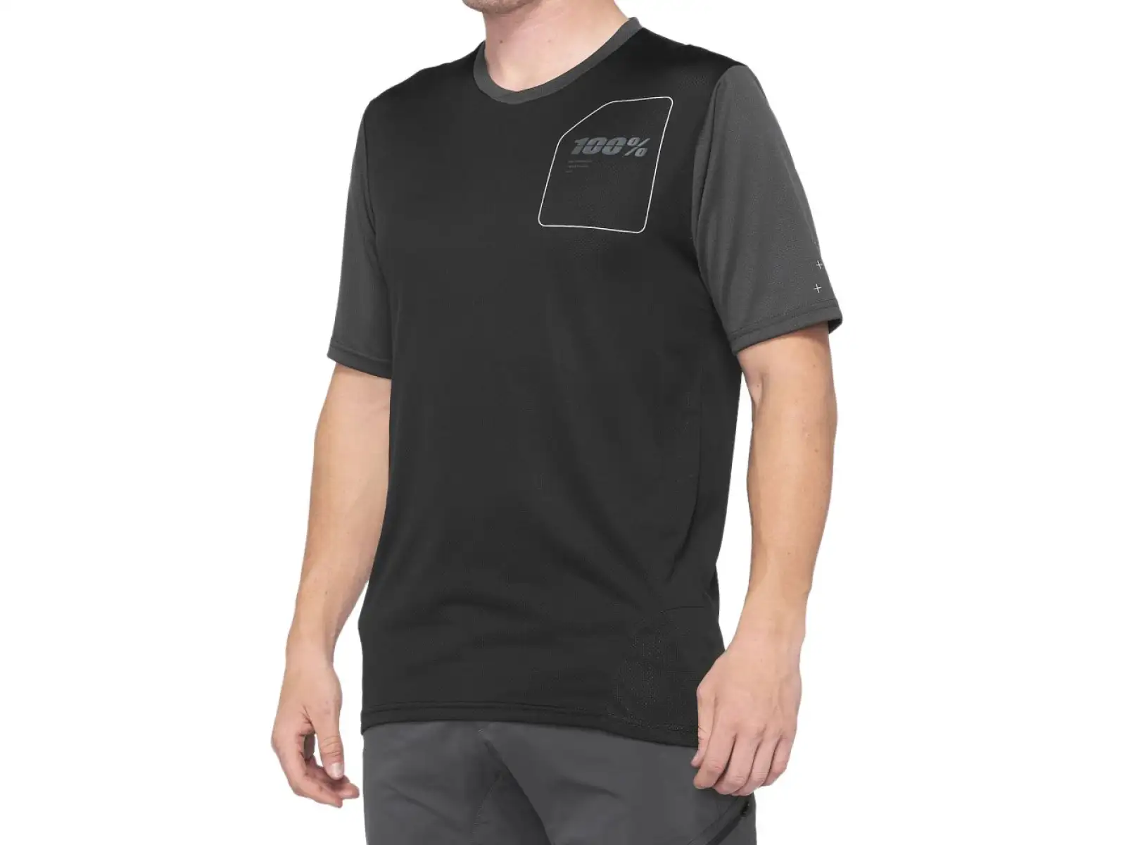 100% Ridecamp Pánske tričko s krátkym rukávom Charcoal/Black