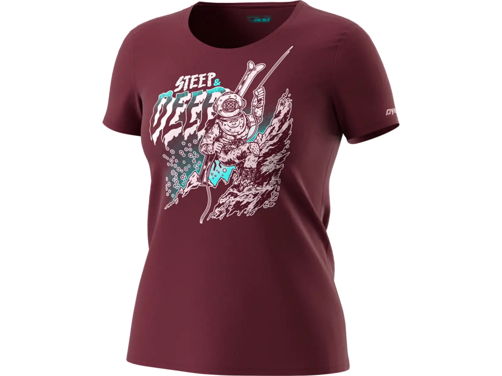 Dynafit 24/7 Artist Series Cotton dámske tričko Burgundy/Steep&Deep
