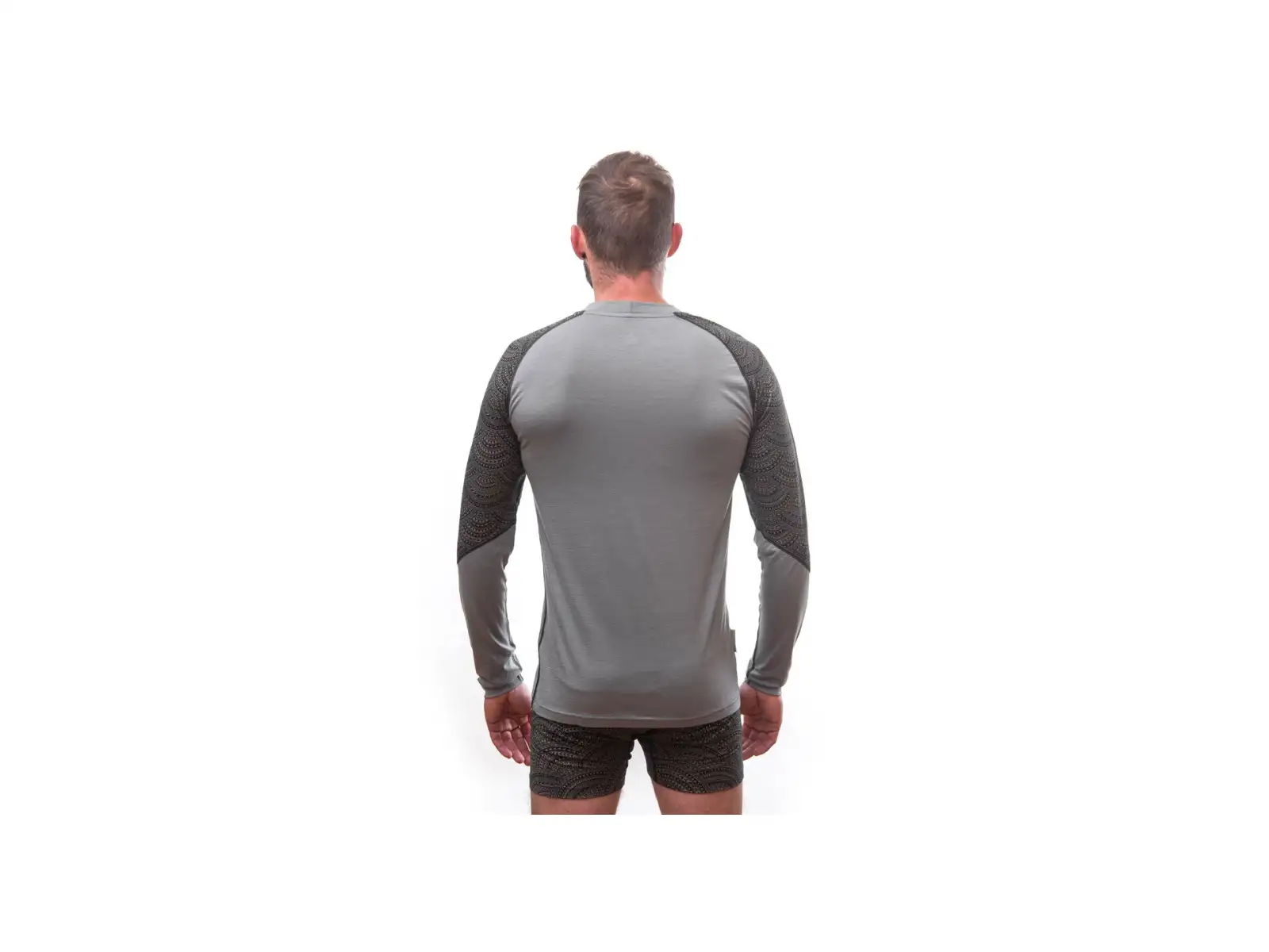 Sensor Merino Impress pánske tričko dlhý rukáv šedá/Maori
