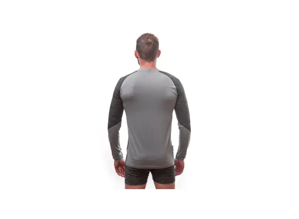 Sensor Merino Impress pánske tričko dlhý rukáv šedá/Maori