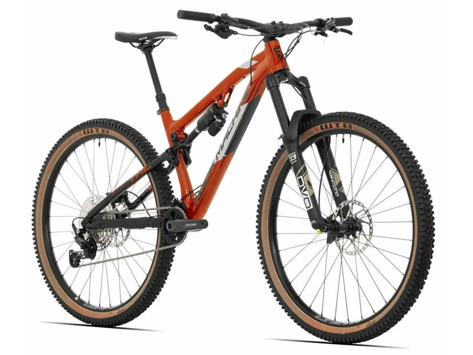 Rock Machine Blizzard TLR 70-29 oranžový/strieborný celoodpružený horský bicykel