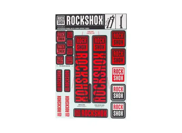Rock Shox Decal Kit Oxy Red pre Pike/Lyrik/Yari/Domain/Revelation (2018+)