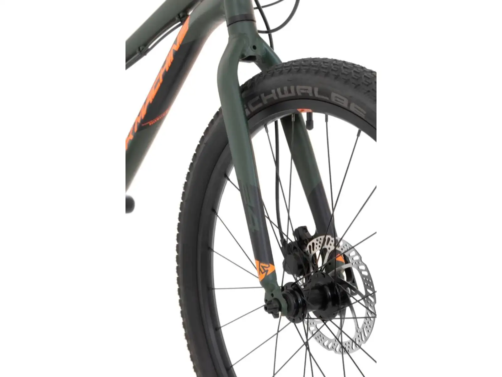 Rock Machine Blizz 24" HD detský horský bicykel khaki/oranžová