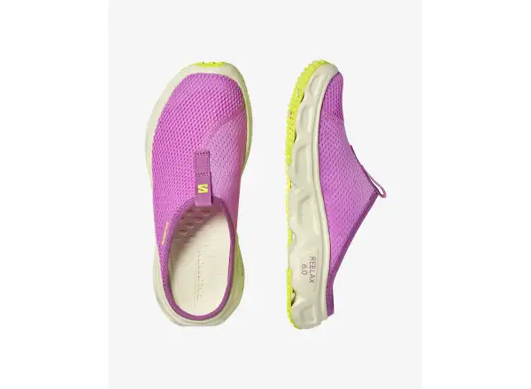 Salomon Reelax Slide 6.0 dámske papuče Iris Orchid/Asparsgud Green/Acid Lime