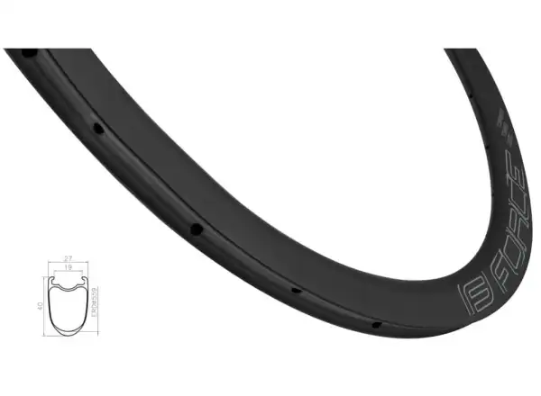 Force Karbon Disc cestný ráfik 40 mm čierna 24 dier