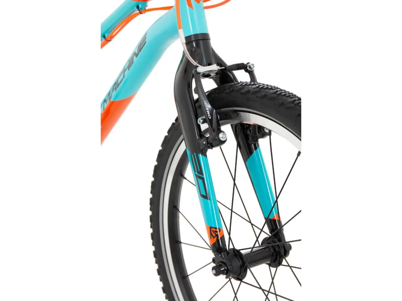 Rock Machine Thunder 20 Gloss Neon Cyan/Black/Orange detský bicykel