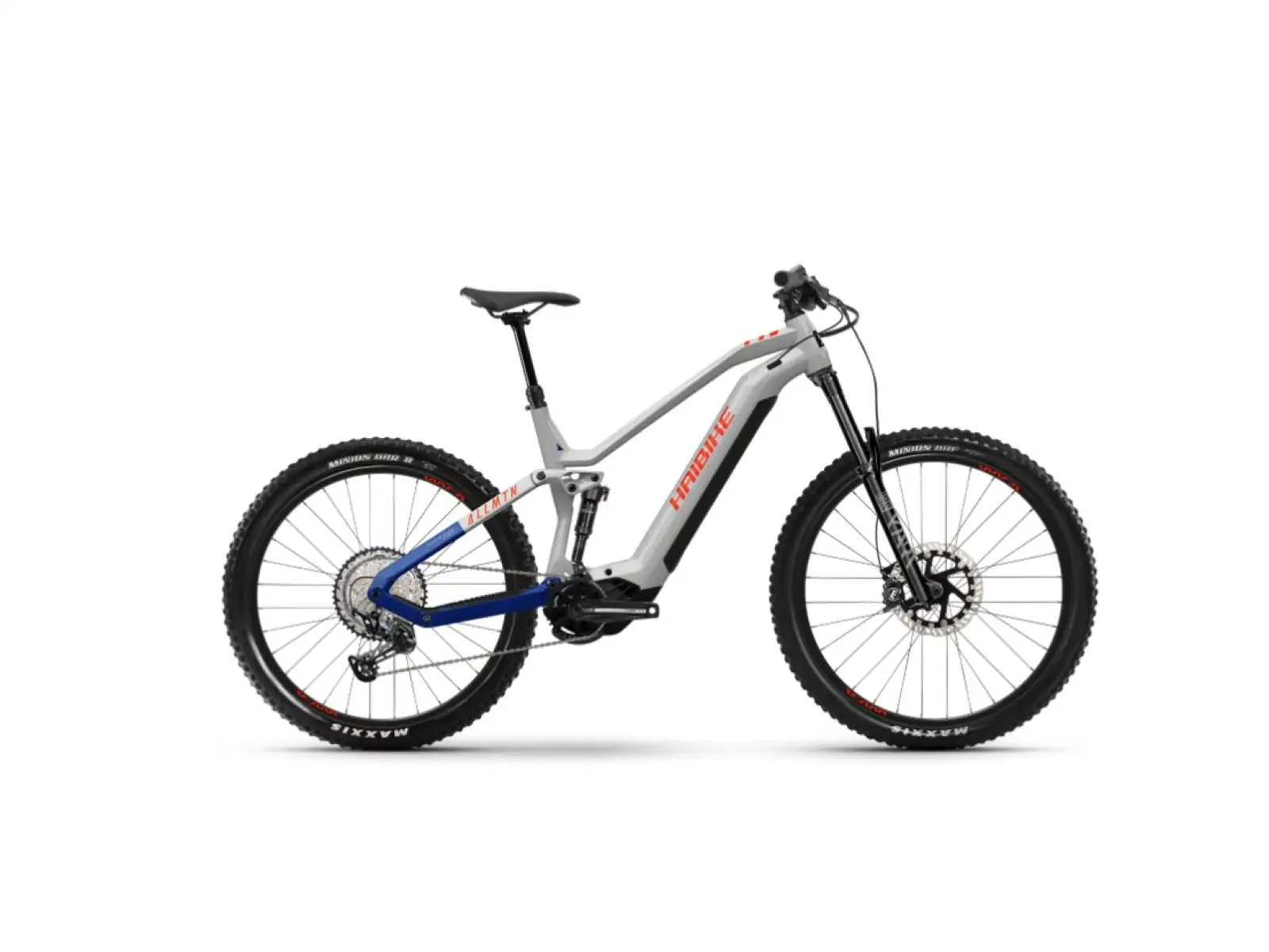 Haibike AllMtn 7 celoodpružený elektrobicykel grey/blue/red gloss