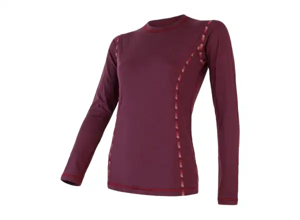 Sensor Merino Air dámske tričko dlhý rukáv Port Red
