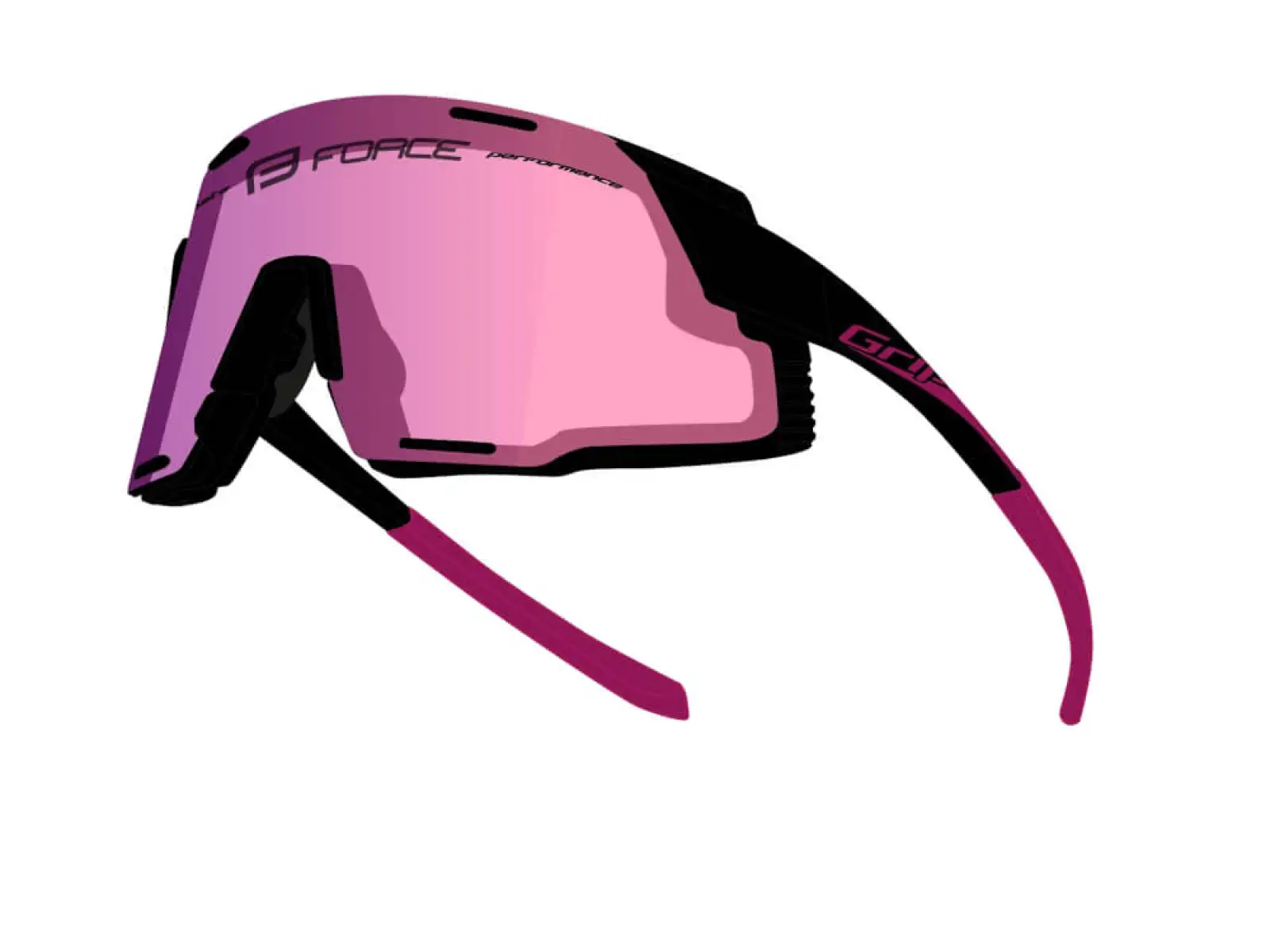 Cyklistické okuliare Force Grip Black/pink
