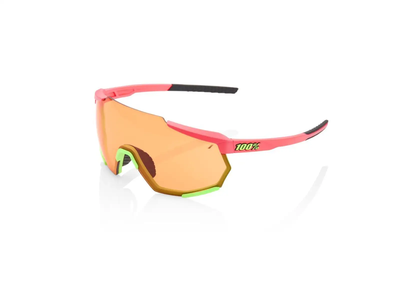 100% Racetrap slnečné okuliare Matte Washed Out Neon Pink/Persimmon Lens