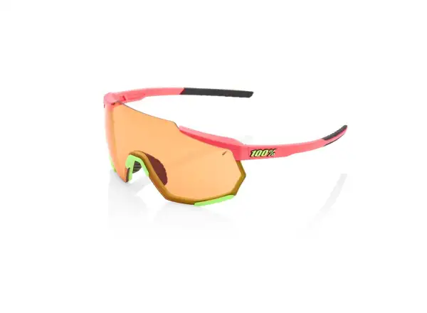 100% Racetrap slnečné okuliare Matte Washed Out Neon Pink/Persimmon Lens