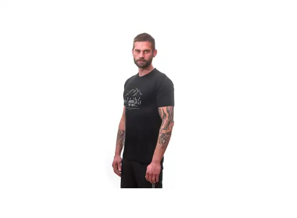 Sensor Merino Active PT Van Life pánske tričko krátky rukáv čierna
