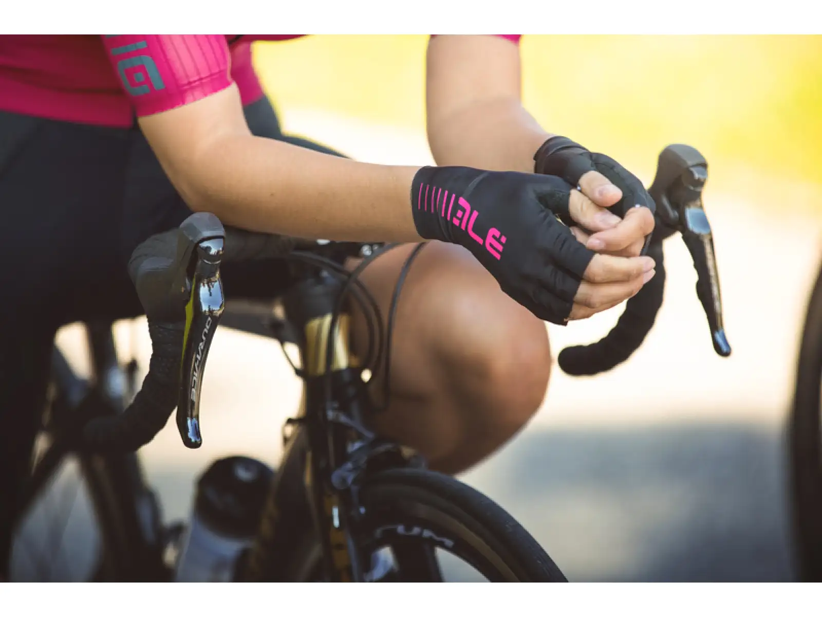 Alé Sunselect Crono rukavice Black/Fluo Pink