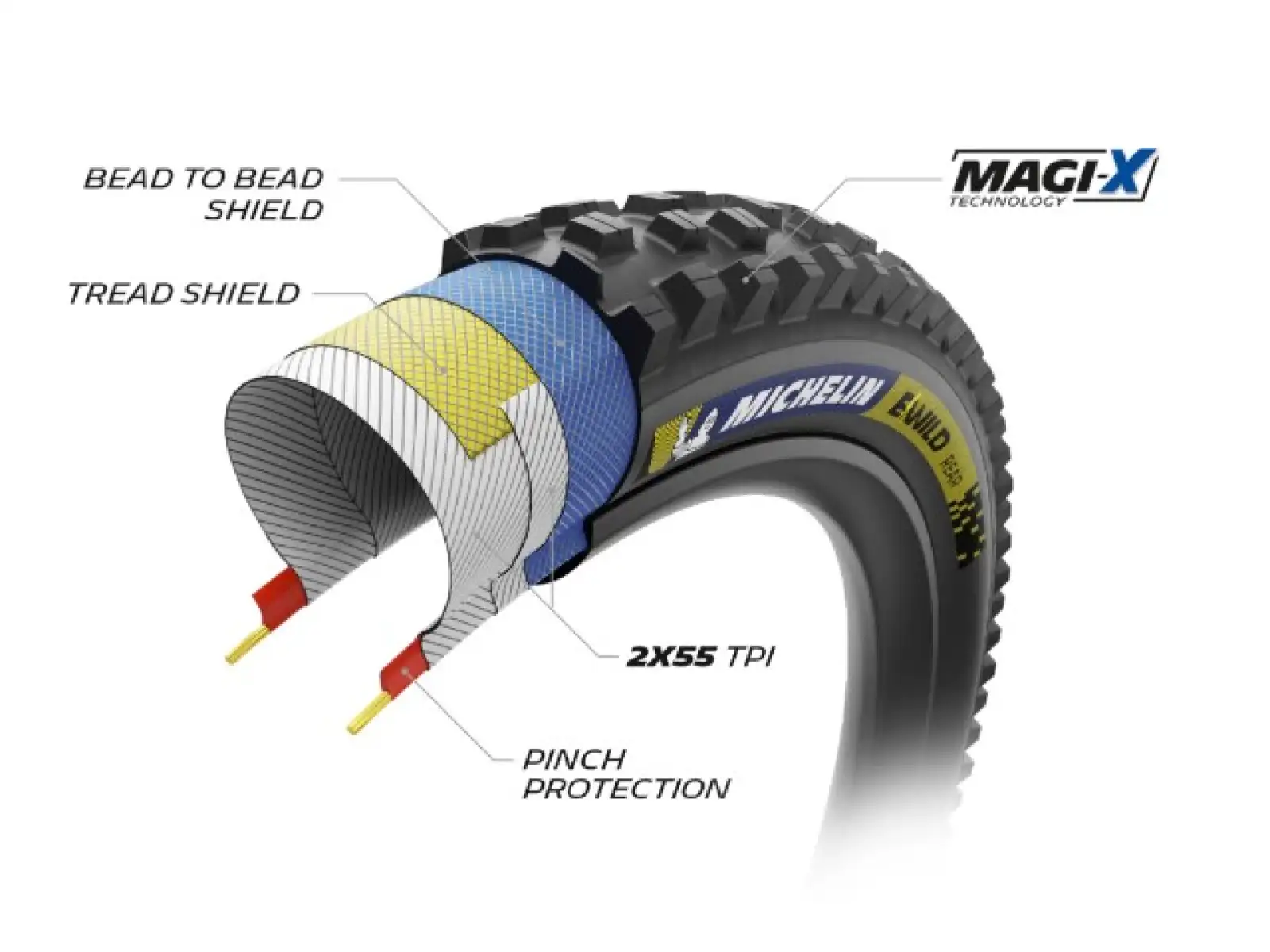Michelin E-Wild zadný plášť 27,5x2,60" Racing Line TS TLR MTB Kevlar