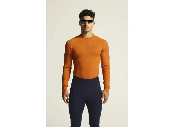 Craft ADV Warm Intensity pánske funkčné tričko dlhý rukáv oranžová