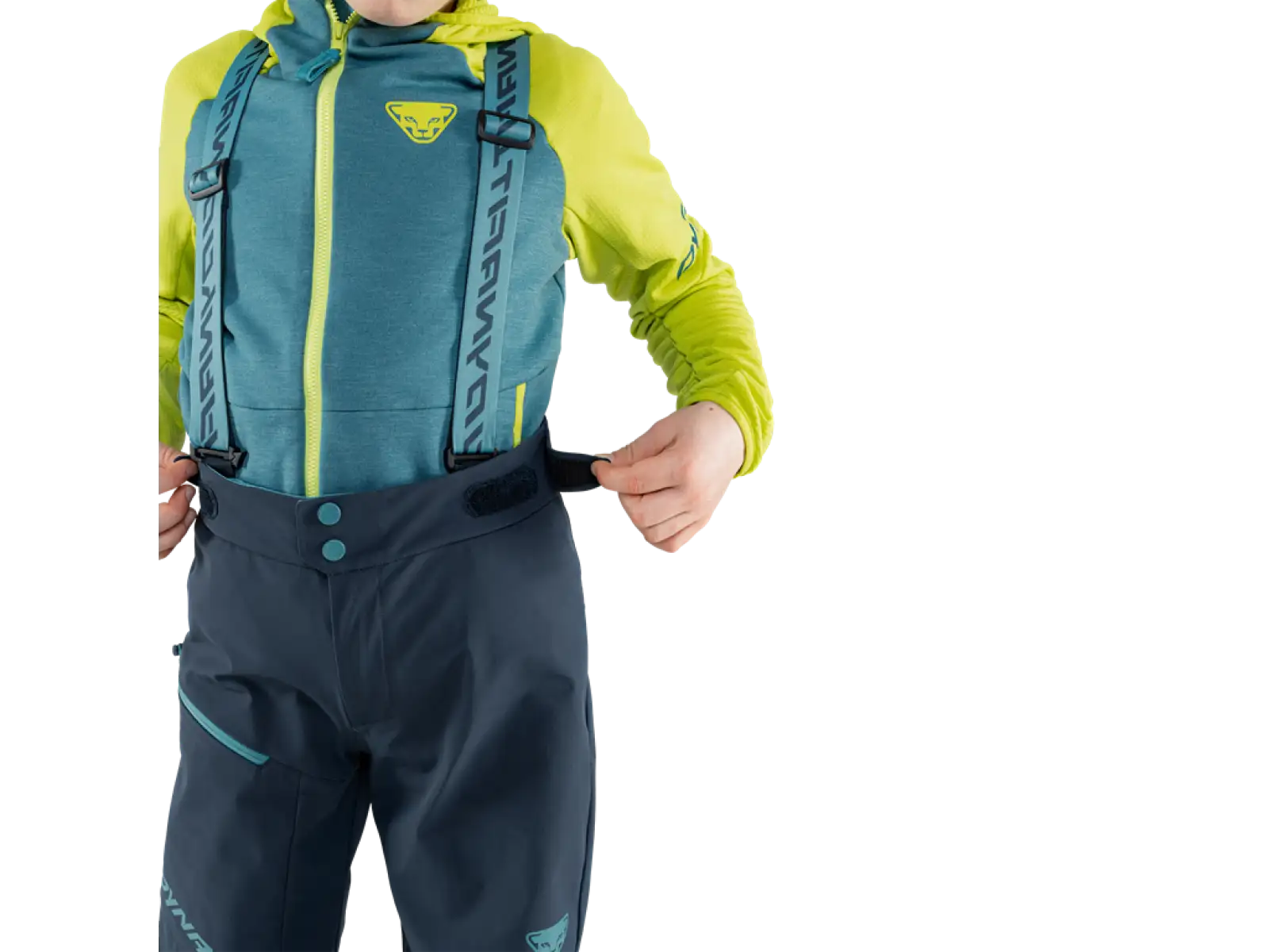Dynafit Youngstar 3L Detské nohavice s náprsenkou Blueberry/Storm Blue